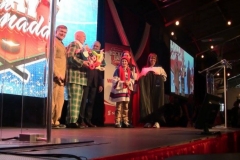 Don Cherry & Ron MacLean presenting them a balloon tribute on stage!)