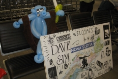 Dave Sim (Tribute Cerebus balloon and sign)